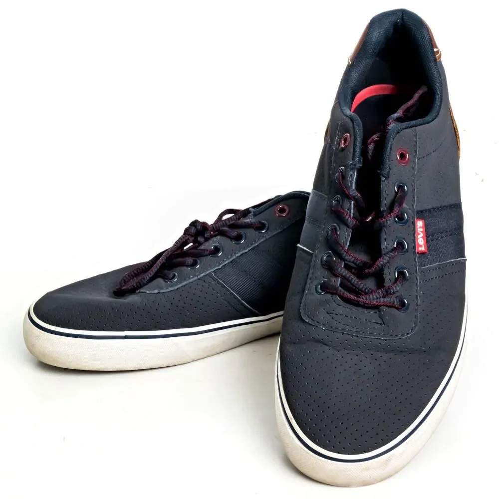 Levis Comfort Shoes Sneakers / Mens 11 / Navy Blue Leather Trim / 517777U511